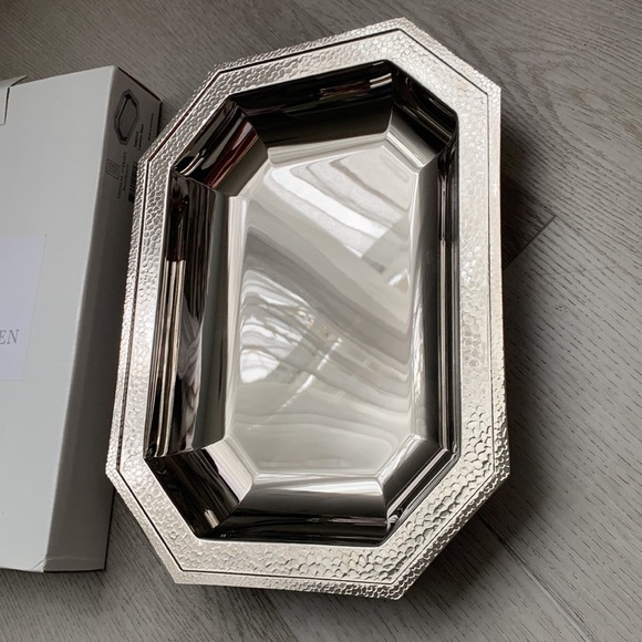 Thomas O'Brien by Reed & Barton Landon 22-Inch Nickel Plate Cocktail Tray NIB - Picture 4 of 16